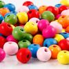 Mix of Round Wooden Beads, Bright Colors with Satin Finish. Ref 57106