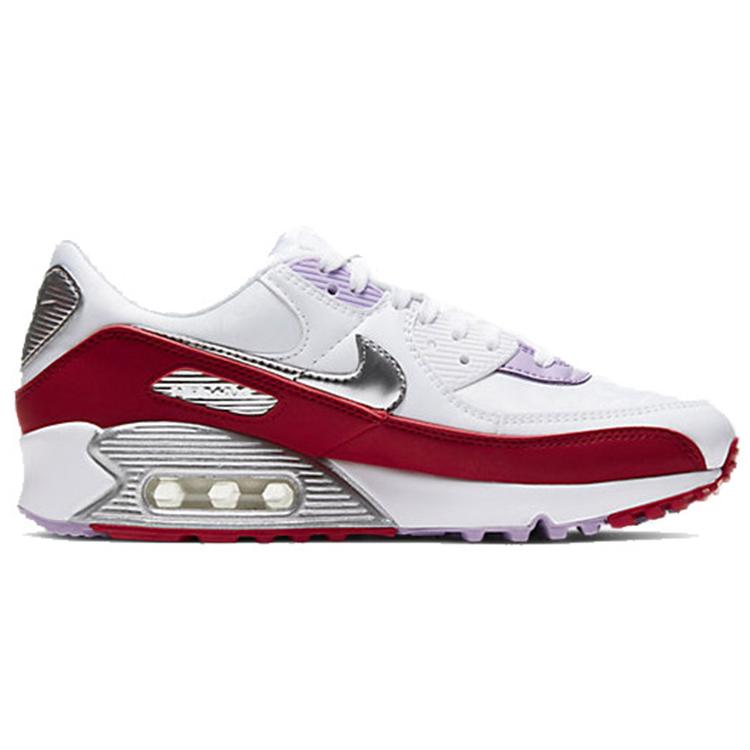Nike Женские Air Max 90 'Китайский Новый год' (женские размеры) Белые / Командный красный / Металлический серебристый Беговые кроссовки CU3004 176