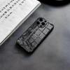 Чехол для телефона Fundas из кованого карбона для IPhone 17 Air 16 E Pro Max 15 14 13 Mini 12 Pro 11 Max Plus Черная стеклянная крышка