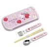 Bento Chopsticks & Cutlery, Hello Kitty Fruit Design, Pull-Out Lid Trio, Made In Japan, CT-20