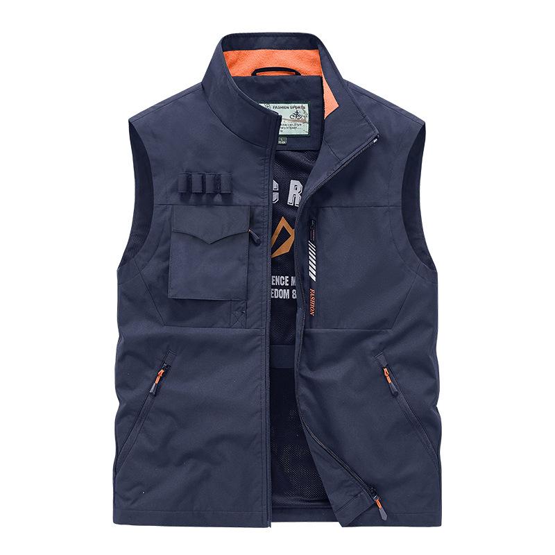 Men'S Spring And Autumn Vest Outdoor Leisure Sports Loose Large Size Men'S Vest Jacket