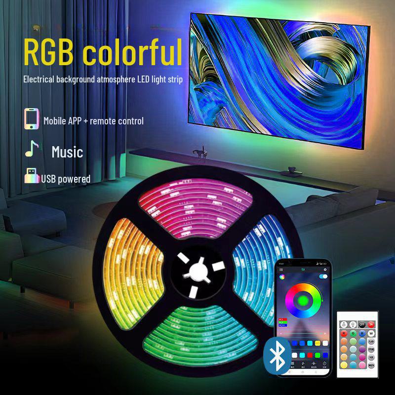 Комплект светодиодной ленты RGB 5 В: Меняющий цвет USB Bluetooth смарт-фон для украшения стола и стен.