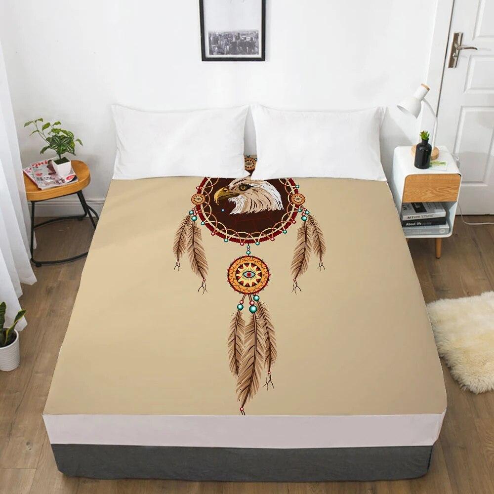 Customize Fitted Sheets Mattress Cover With Elastic Band 3D Bedsheet Linens 90x200 200x220 Bed Sheet Bedding Bohemia