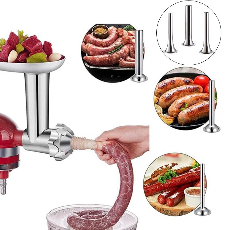 1 шт. Аксессуары для клизмы для мясорубки, воронка для колбасы, удлиненная дуговая трубка для клизмы из нержавеющей стали, большая, средняя и маленькая