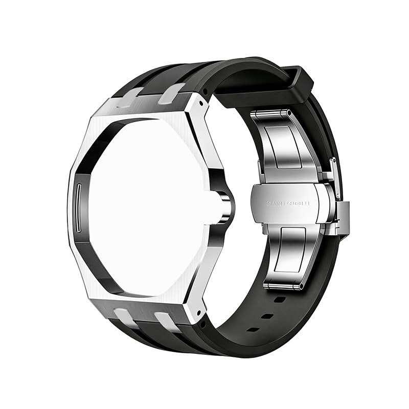316 Stainless Steel Case With FKM Rubber Watch Strap Kit for Swatch X AP Royal POP With Fold Buckle Changer For 3/12 Clock