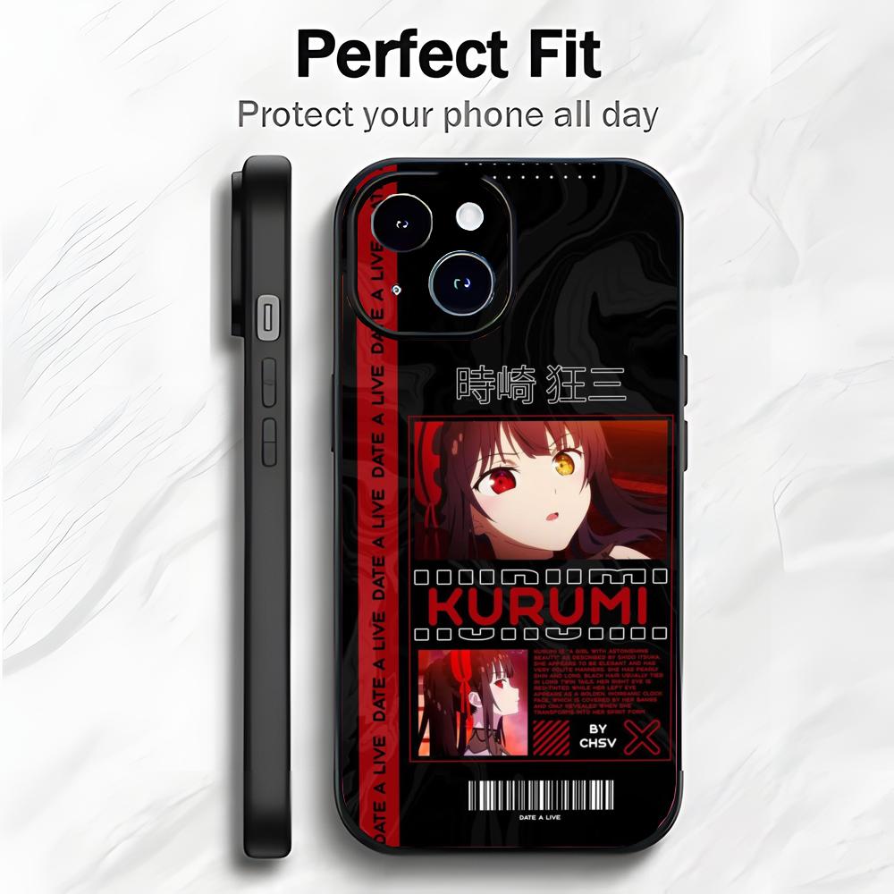 Аниме Токисаки Куруми D-Date A Live Чехол для телефона Чехол для телефона Мягкая упаковка Легкий Для iPhone17 16 15 14 13ProMax