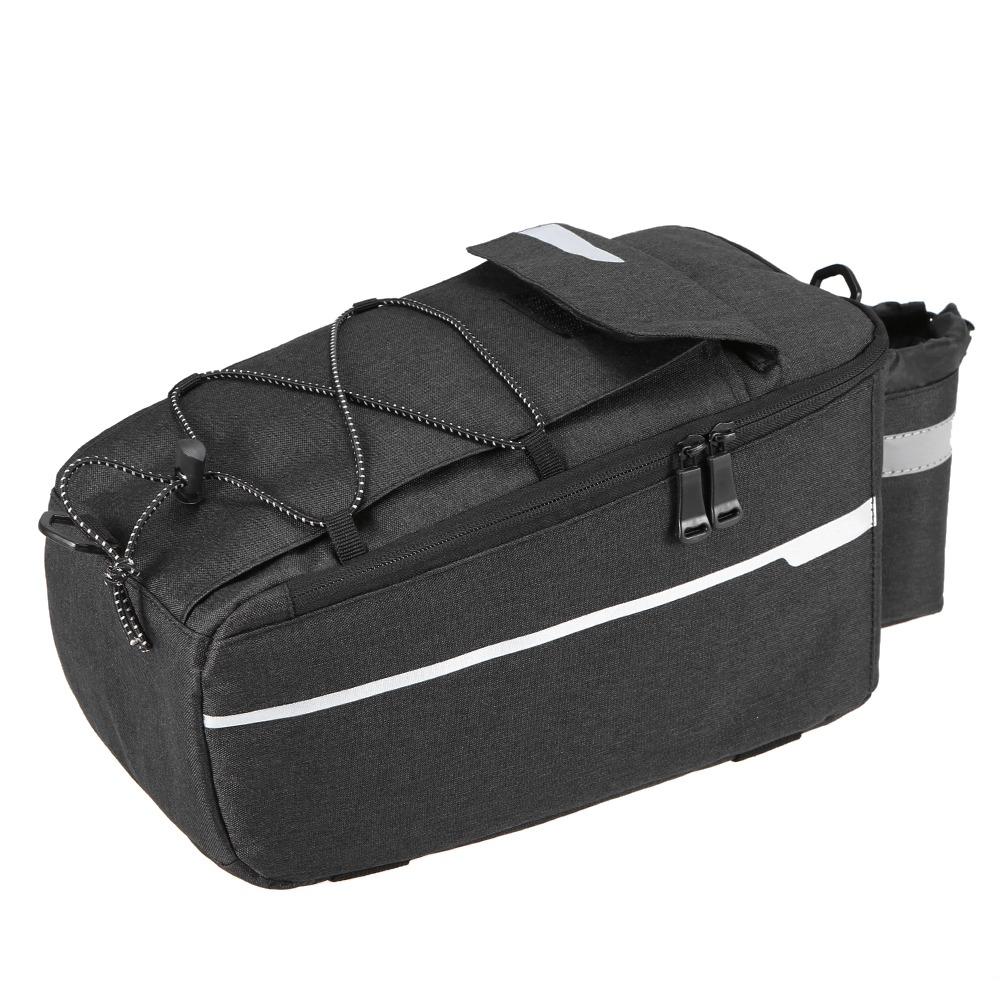 Insulated Bicycle Rear Rack Bag with Reflective Stripes Bike Trunk Bag Bike Rear Seat