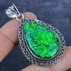 Натуральный зеленый триплет опал 925 стерлинговое серебро ювелирный кулон 2,40" h5K21