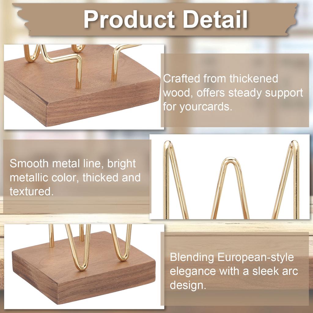 2/3Pcs Vertical Business Card Holder for Desk Wood Desktop Business Card Holder Office Wooden Name Card Display Stand Organizer