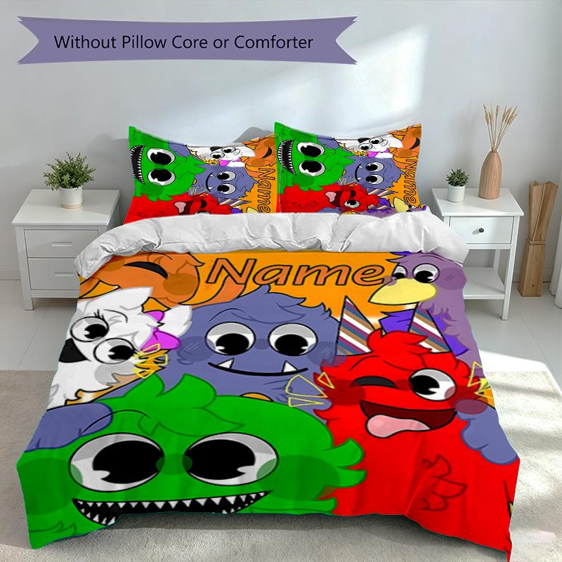 3pcs Custom Name Garten Of Banban Set,Includes 1 Duvet Cover and 2 Pillowcases,All-season Bedroom Decor