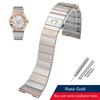 Классический и элегантный металлический ремешок для часов Omega серии Double Eagle Constellation - Регулируемый стальной ремешок с вариантами золотого акцента