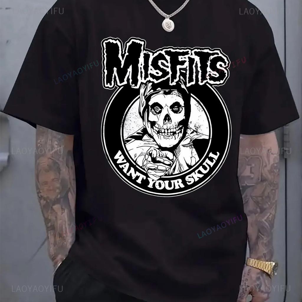 Misfits Rock Band One Misfits Ride Johnny Ride Graphic Tshirt Vintage Punk Streetwear Unisex Casual Short Sleeve Tee