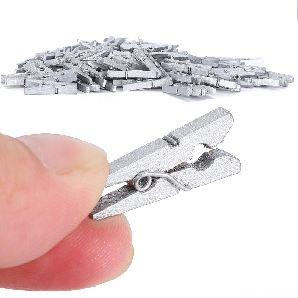 300 шт. Мини деревянные зажимы для украшения, прищепки для фотобумаги, скрапбукинга, домашнего офиса