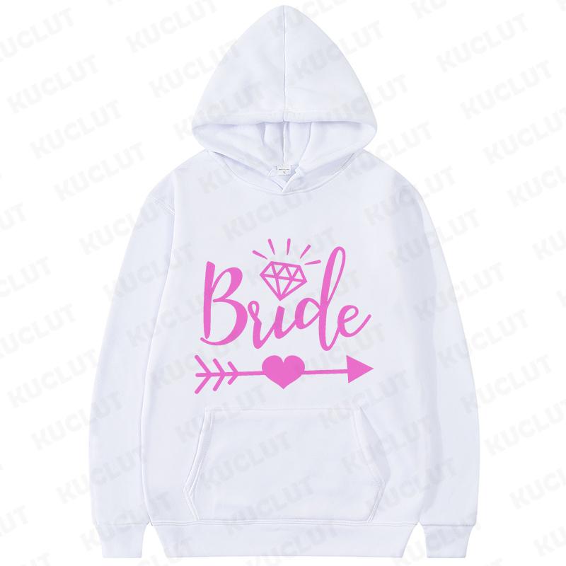 2D Bride Squad Bridal Hoodies Matching Hooded Tops with Romantic Prints Ideal for Bachelorette Party Bridal Showers Sweatshirts