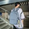 Simple and Fashionable Casual Backpack, Korean Version of Junior High School Student Schoolbag Large Capacity Solid Color Shoulder Can Be Printed Logo