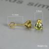Серёжки гвоздики с кубическим цирконием и позолотой, размер камня 6х6 мм