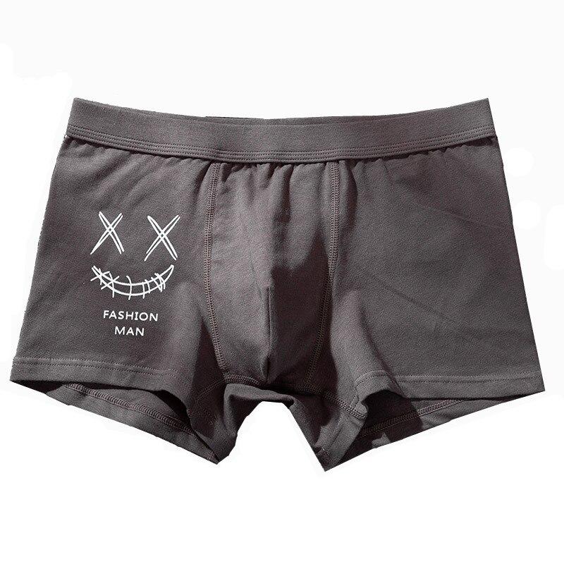 Мужское хлопковое нижнее белье, мужские трусы, мужские боксеры со смайликом, дешевое мужское нижнее белье, модные трусики для мальчиков, шорты, мужская одежда