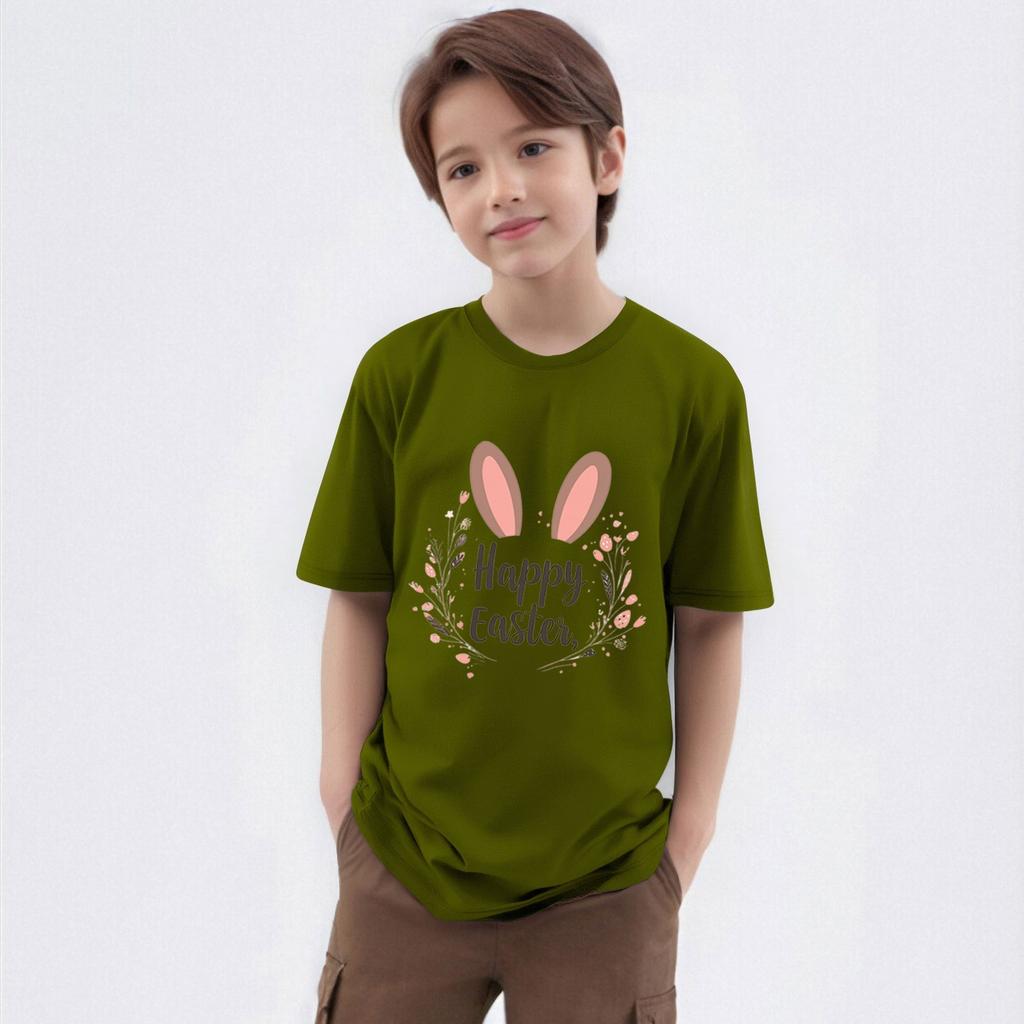 Children's Printed Round Neck Short-sleeved T-shirt Top