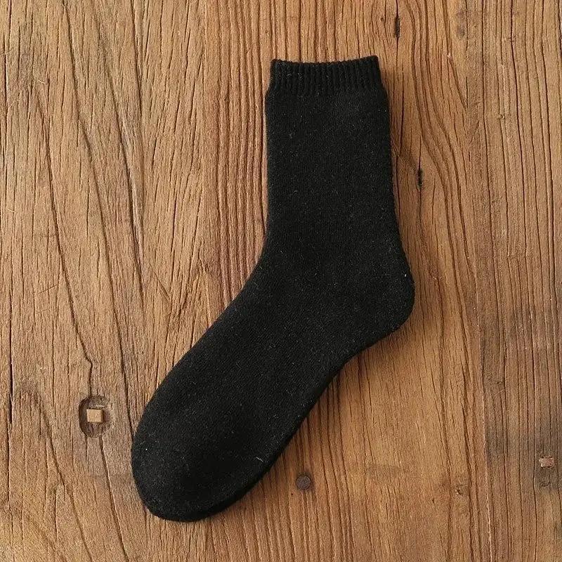 1 пара зимних мужских толстых носков, классические деловые однотонные мужские носки для сохранения тепла и продолжения согревания