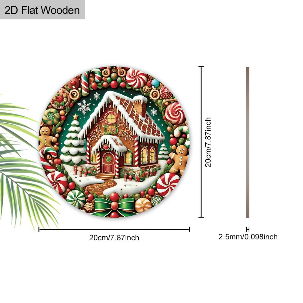 Рождественская деревянная табличка с узором снежного домика - Табличка Navidad для декора входной двери, двора, балкона - Идеальное рождественское украшение