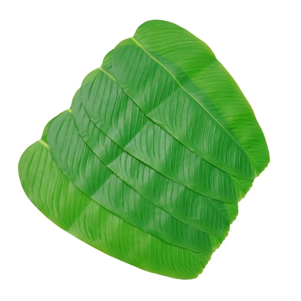 Tropical Artificial Banana Leaf Place Mats Large Drink Cup Coasters Fruits Plate Table Decoration