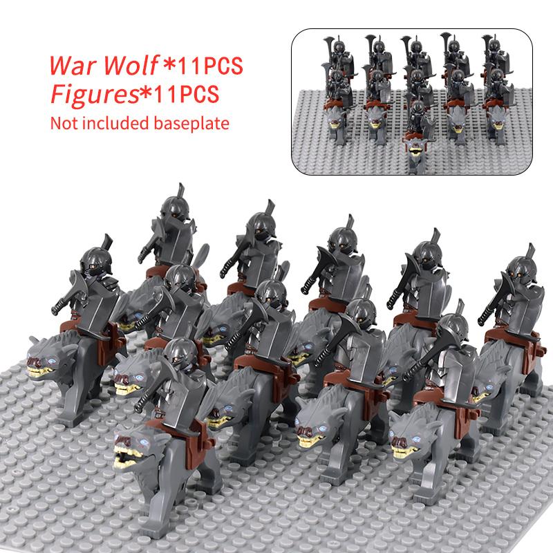 Средневековый лотр Фигурки Орк Солдаты Разбойник Варгр Волк Слон Маунт Рыцари Строительные блоки Кирпичи Игрушки для детей Подарки