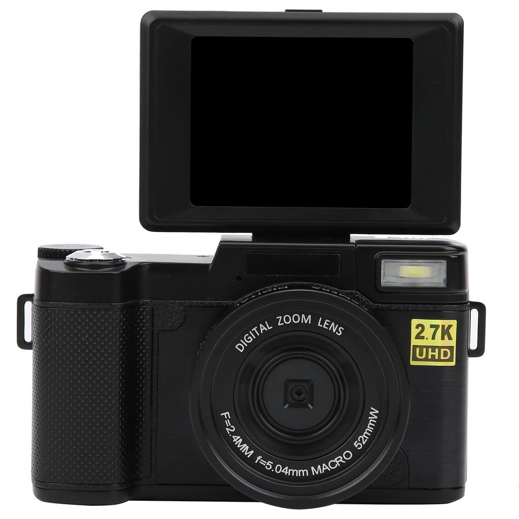 Digital Camera 3in LCD Screen 180 Degree Rotation 2.7K 30MP High Definition USB Charging
