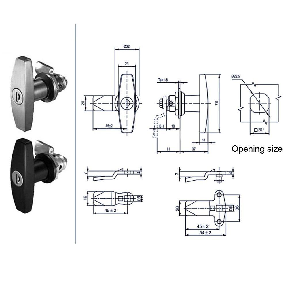 Durable Camper RV Security Lock Truck T-handle Lock Trailer Latch With Keys