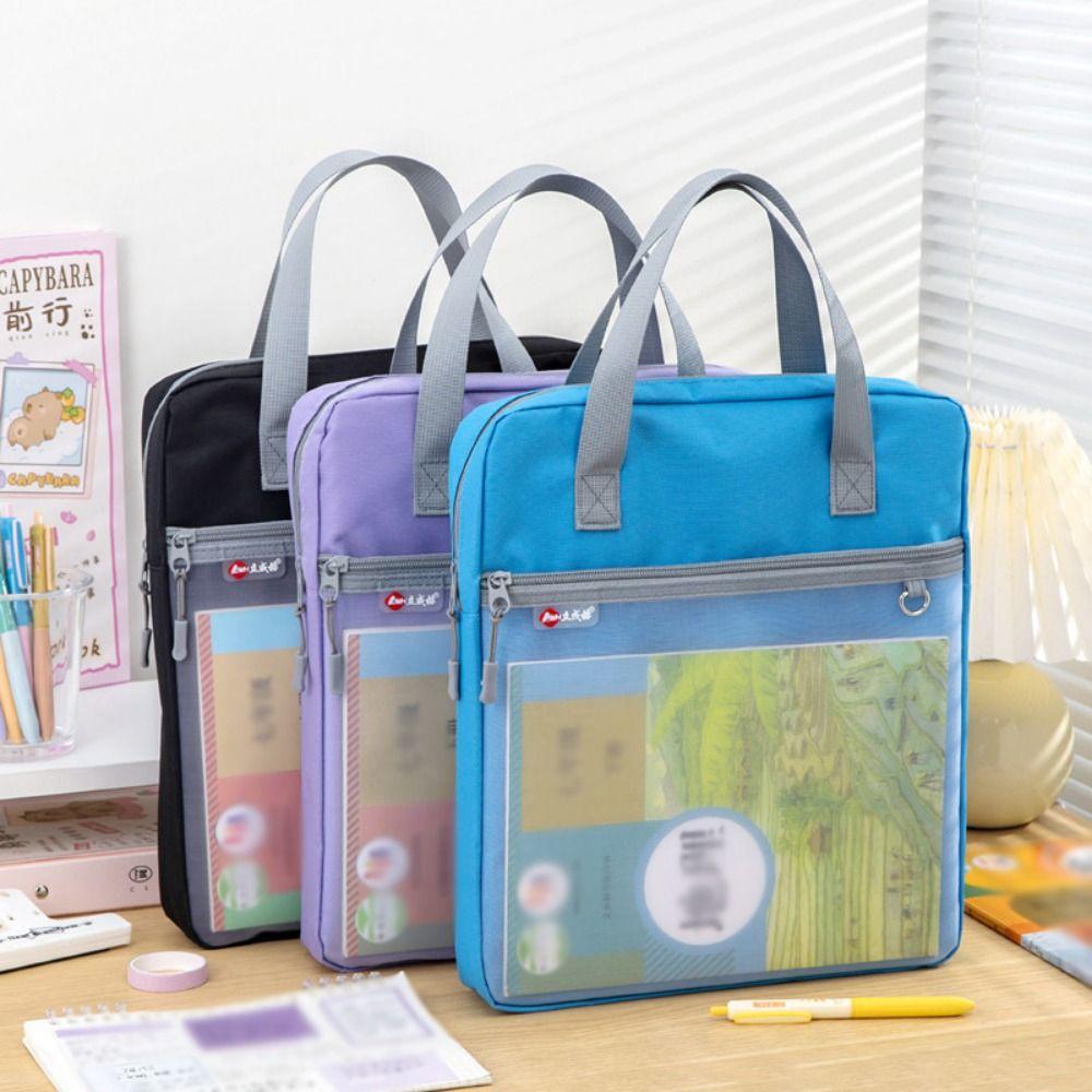 Portable A4 File Organizer Handheld Art Storage Bag Lightweight Document Storage Bag for Students