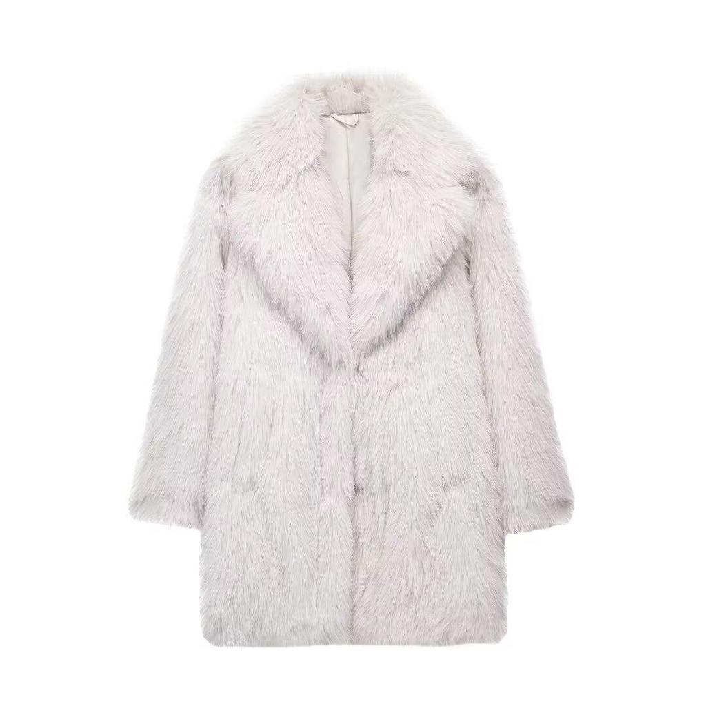 Trendy Women's Thick Lambswool Fur Winter Coat