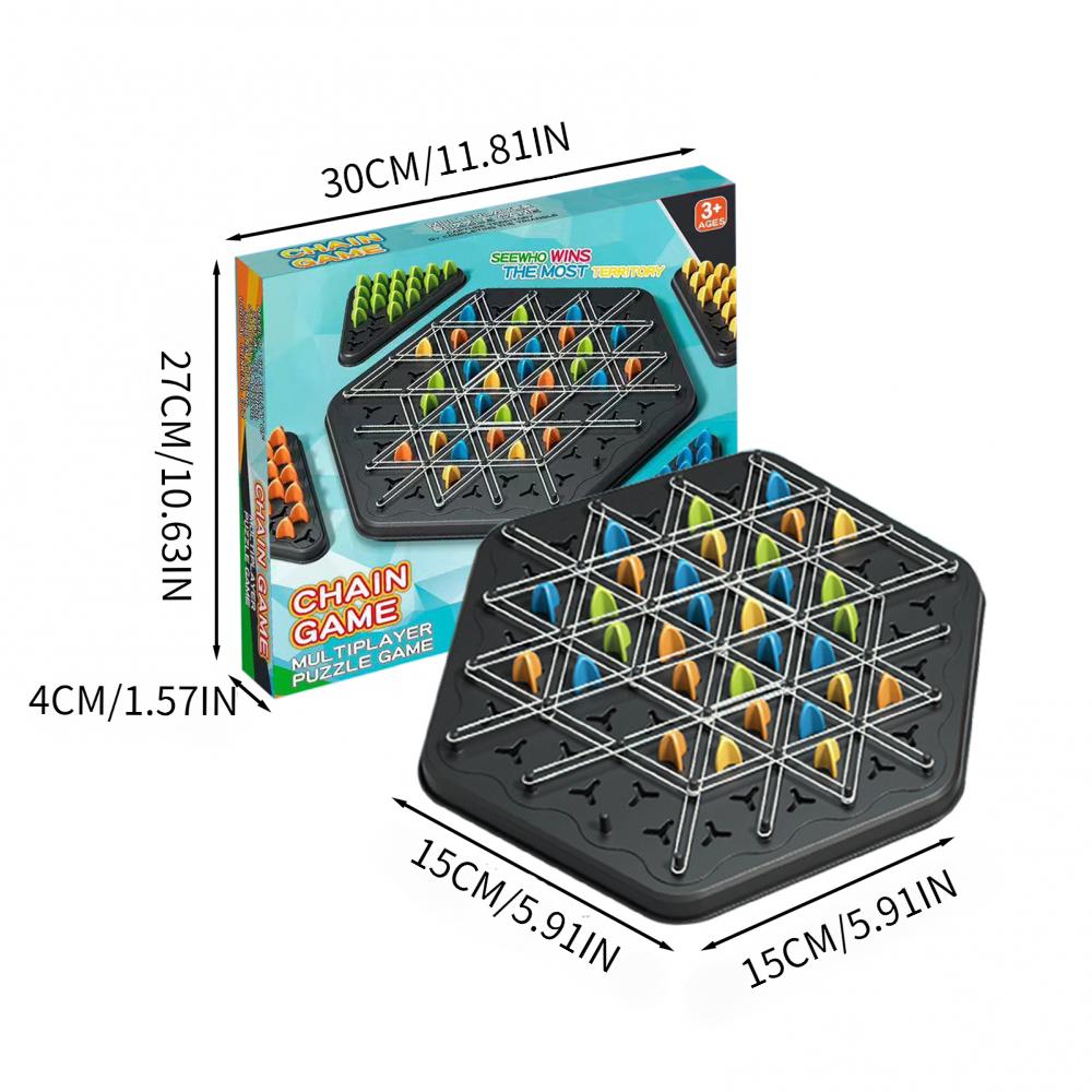 Треугольник Настольная игра Цепочка Треугольник в шахматы Игра Треугольник с резинкой Захват территории Семейная игра Головоломки Стратегические игры для детей и взрослых