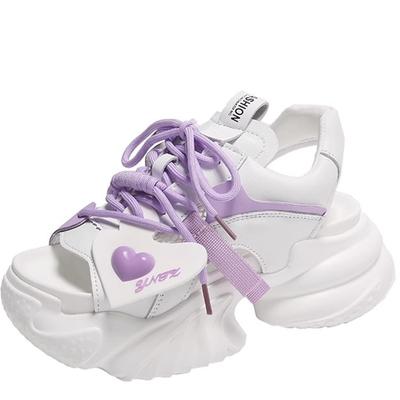 Модные высокие босоножки на платформе женские летние 2024 года дышащие танкетки 6 см высокие каблуки женские сетчатые кроссовки толстые тапочки Sandalias Mujer