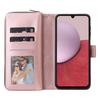 For Samsung Galaxy A14 5G Case 9 Card Slots PU Leather Zipper Phone Cover