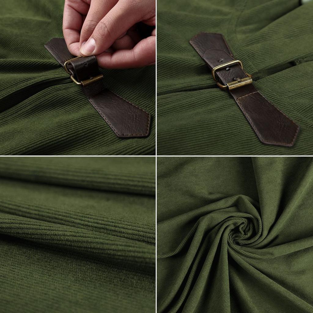 Unisex Medieval Vintage Halloween Cloak Corduroy Cosplay Performance Cloak Stage Costume