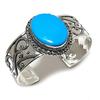 Natural Arizona Turquoise 925 Sterling Silver Cuff Bangle Adjustable N3p02