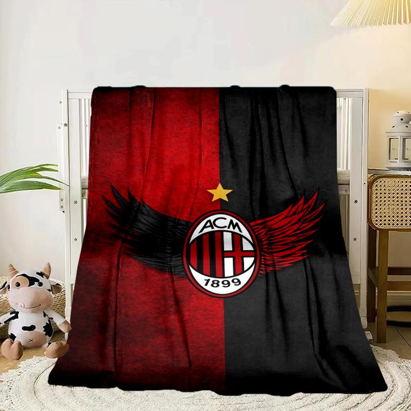 Ac Football Club Blanket Flannel Blanket for bed, sofa, Camping, Hiking, Picnic Essentials, gift for family Fan gifts