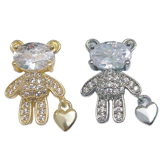 Nail Rhinestone Apply Shape Luxurious Shining Three-dimensional Bear Easy To DIY Nail Art Long Lasting