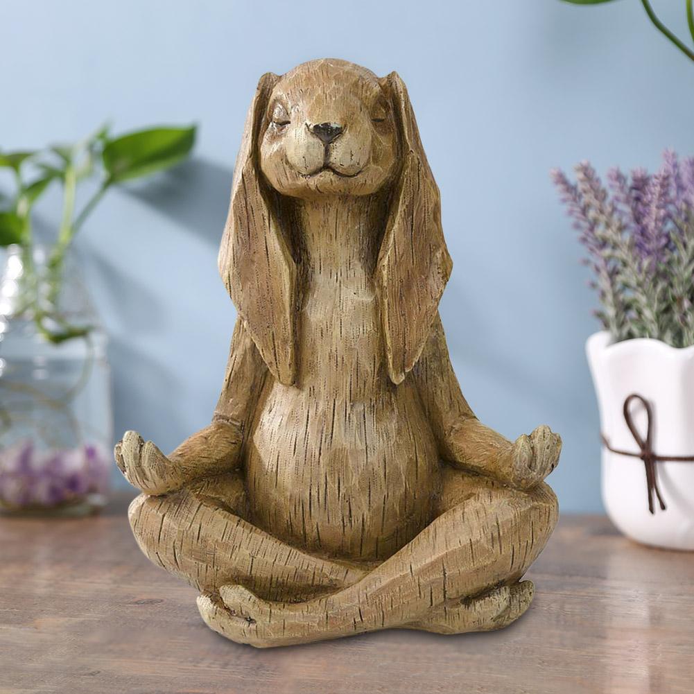 1PC Медитация Кролик Игрушка Настольный Декор Кролик Куклы Живые для Пасхального украшения