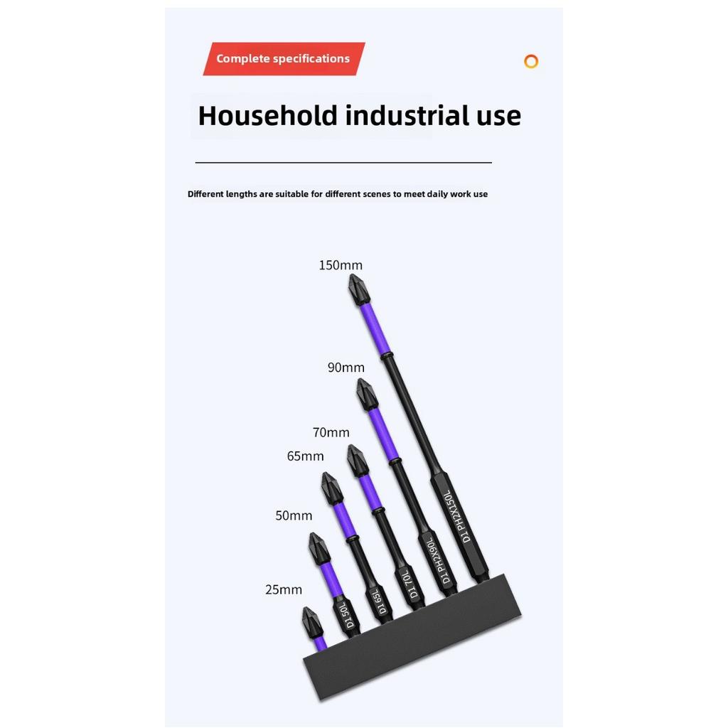 Головка отвертки D1 с защитой от скольжения и ударов, головка крестовой отвертки, магнитная дрель, мощная магнитная ветровая насадка, противоскользящие зубья высокой твердости