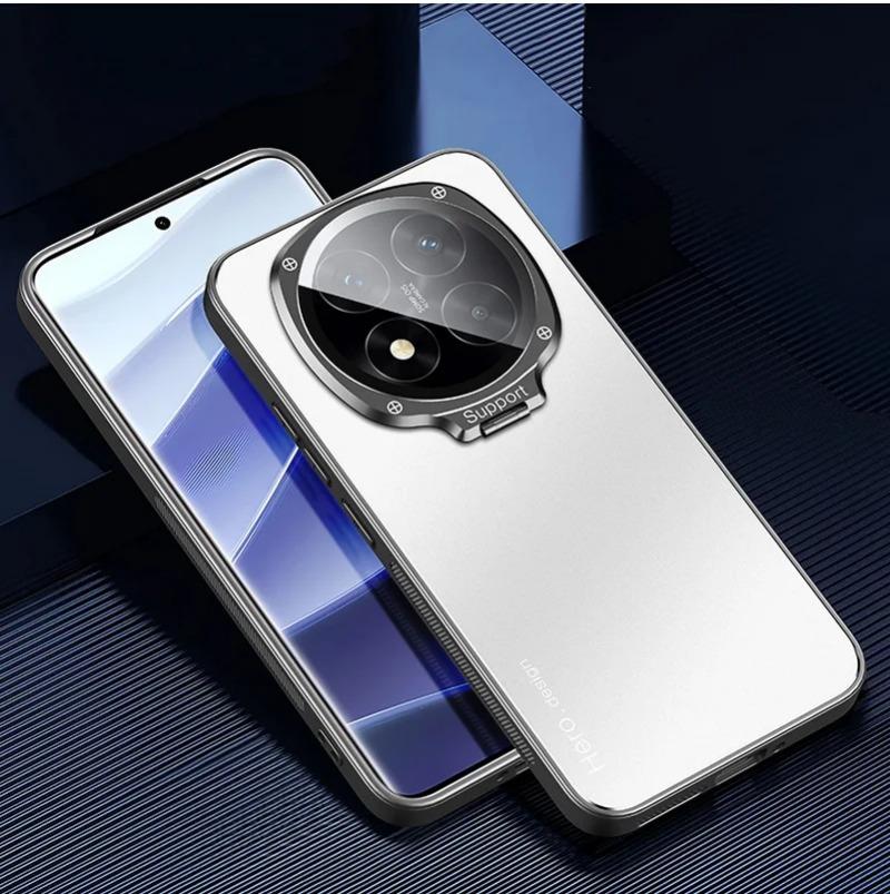 Для Redmi Note 14 Pro Plus 14pro Металлическая крышка-держатель для камеры с защитой объектива для Redmi Note14 Pro+ Ударопрочный Матовый Защитный Чехол с подставкой
