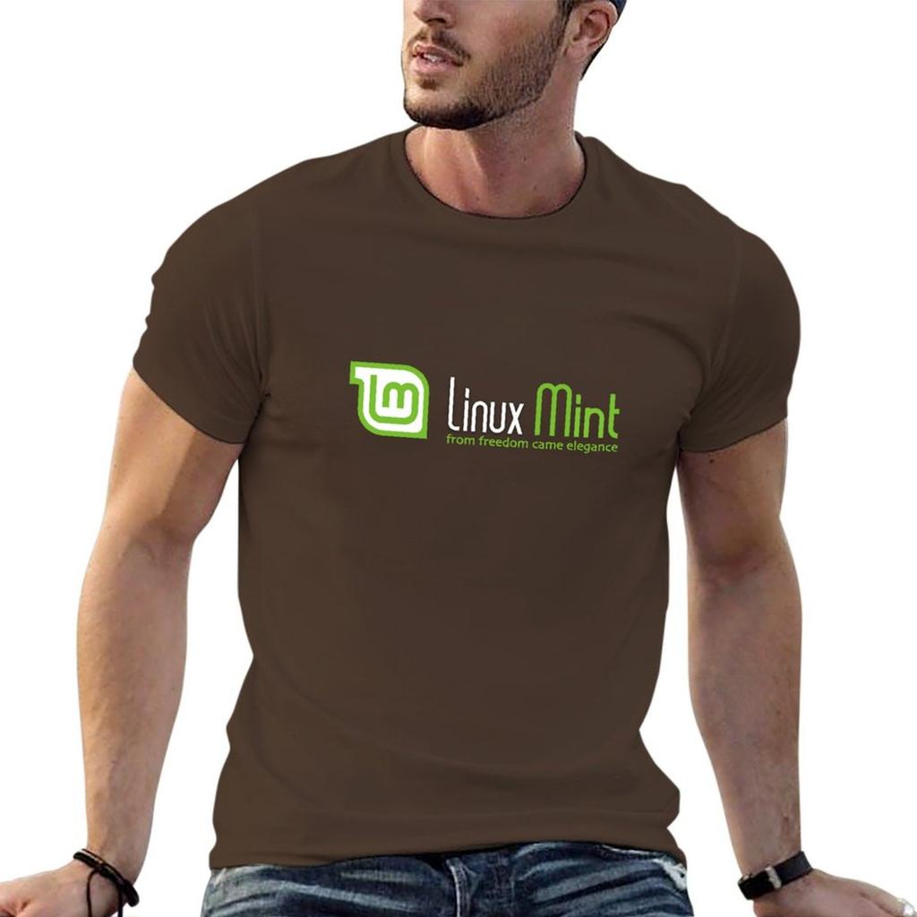 Linux Mint T-Shirt Blacks Baggy Shirts Tops Mens T Shirt Graphic