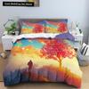 Пододеяльник с акварельными цветами King Queen, красочный цветущий комплект постельного белья для подростков, взрослых, 2/3 предмета, полиэстеровое одеяло