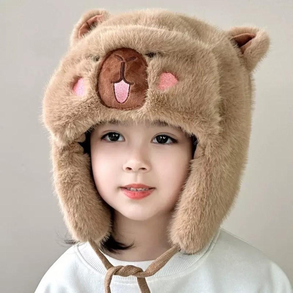 Plush Pullover Cap Warm Ear Protection Hat New Hooded Hat  for 4-12Y