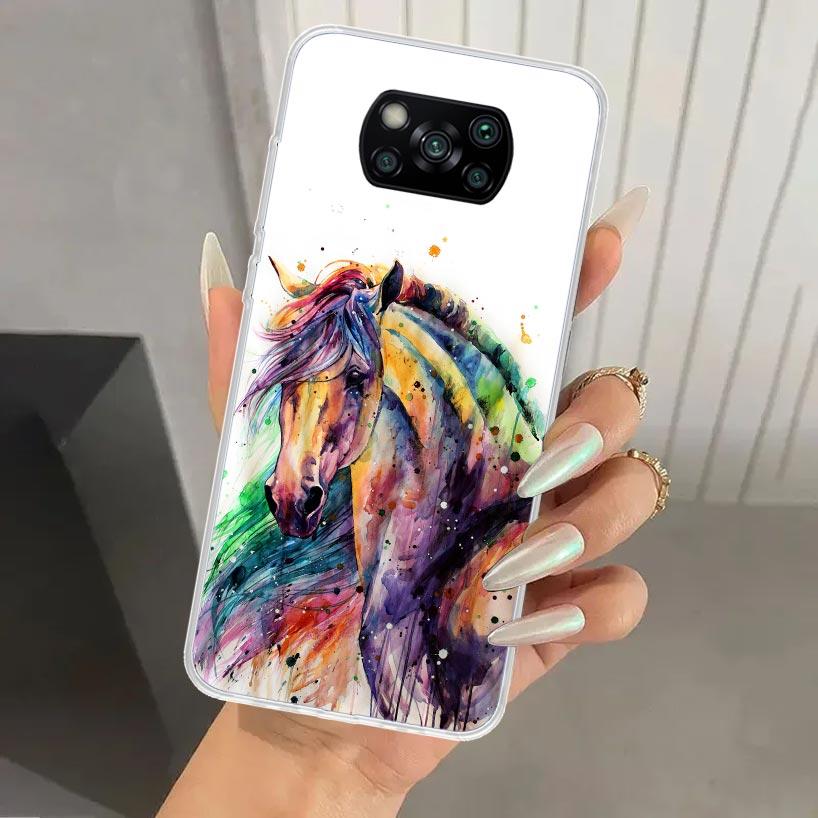 Animal Oil Painting Horse Phone Case for Xiaomi Poco X5 X6 X7 Pro F7 Ultra M7 Redmi 15 15C 13 13C 12 12C 10 10A 10C 9 9A 9C 9T S
