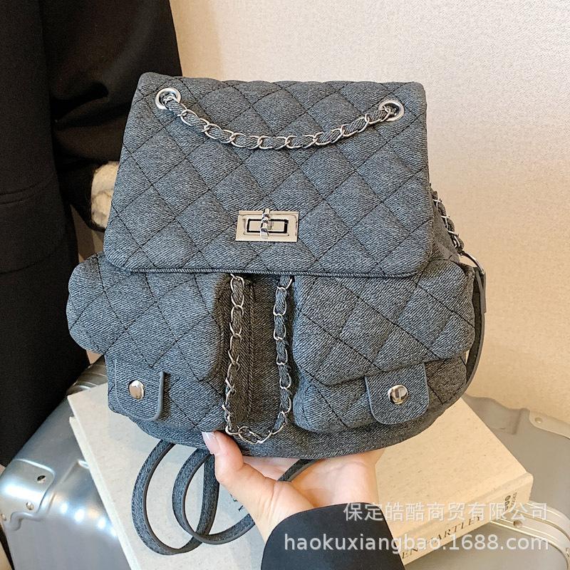 Рюкзак ромбовидной формы, большая вместительная сумка, женский летний 2025, новый простой высококлассный рюкзак, модный универсальный школьный рюкзак