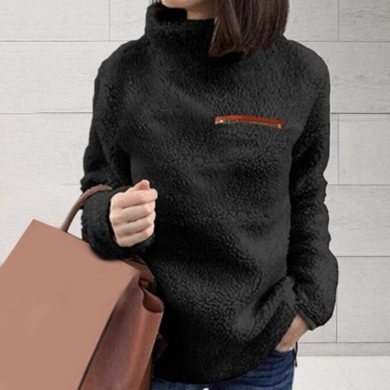 KOKKO Женская блузка однотонная плюшевая осенне-зимняя свободная ветрозащитная пуловер для вечеринки