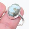 Natural Larimar Gemstone Handmade 925 Sterling Silver Jewelry Ring Size 7 O6p85