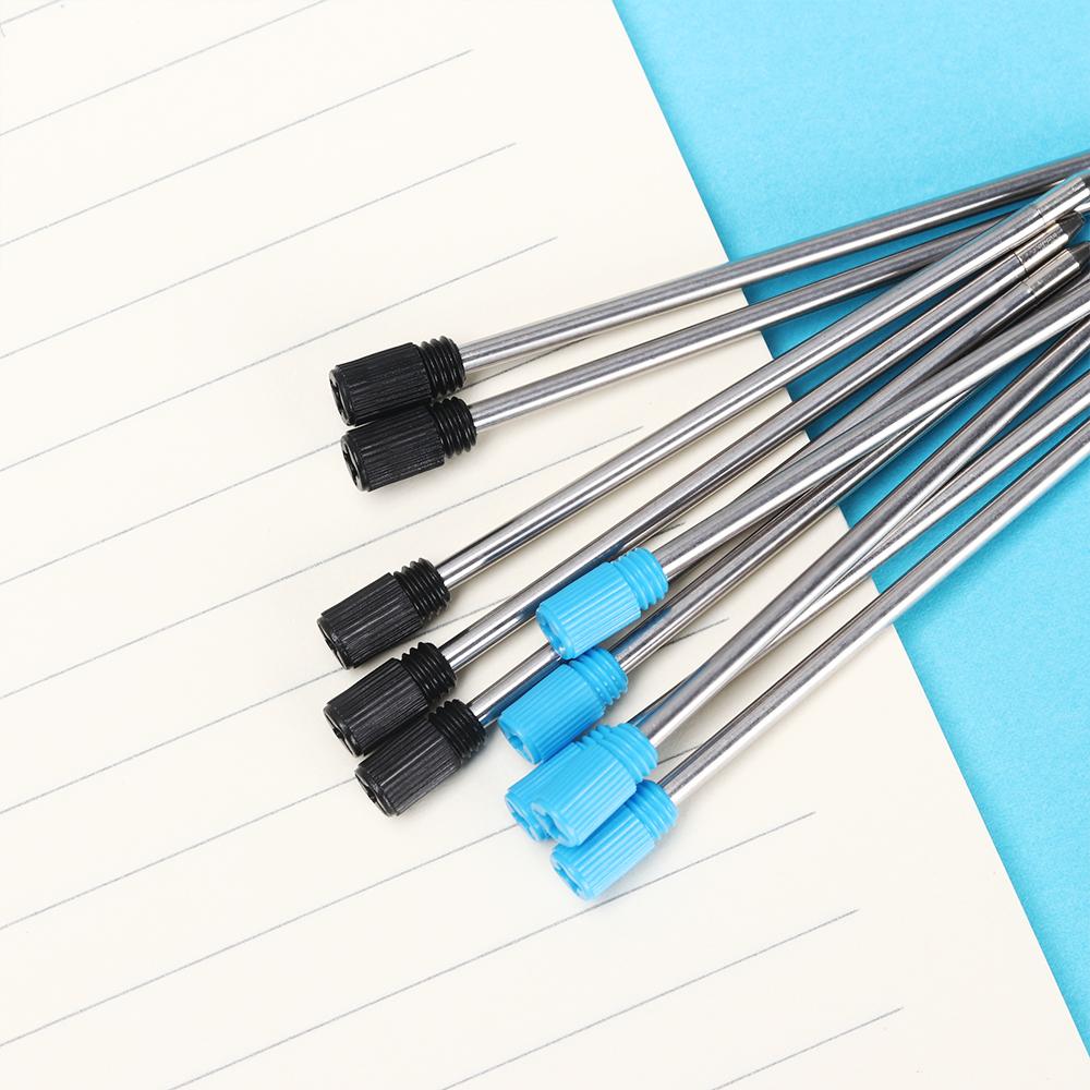 10 pcs/lot 0.5mm New Office Signature Medium Nib Core Metal Ballpoint Pen Refills Blue/Black Ink