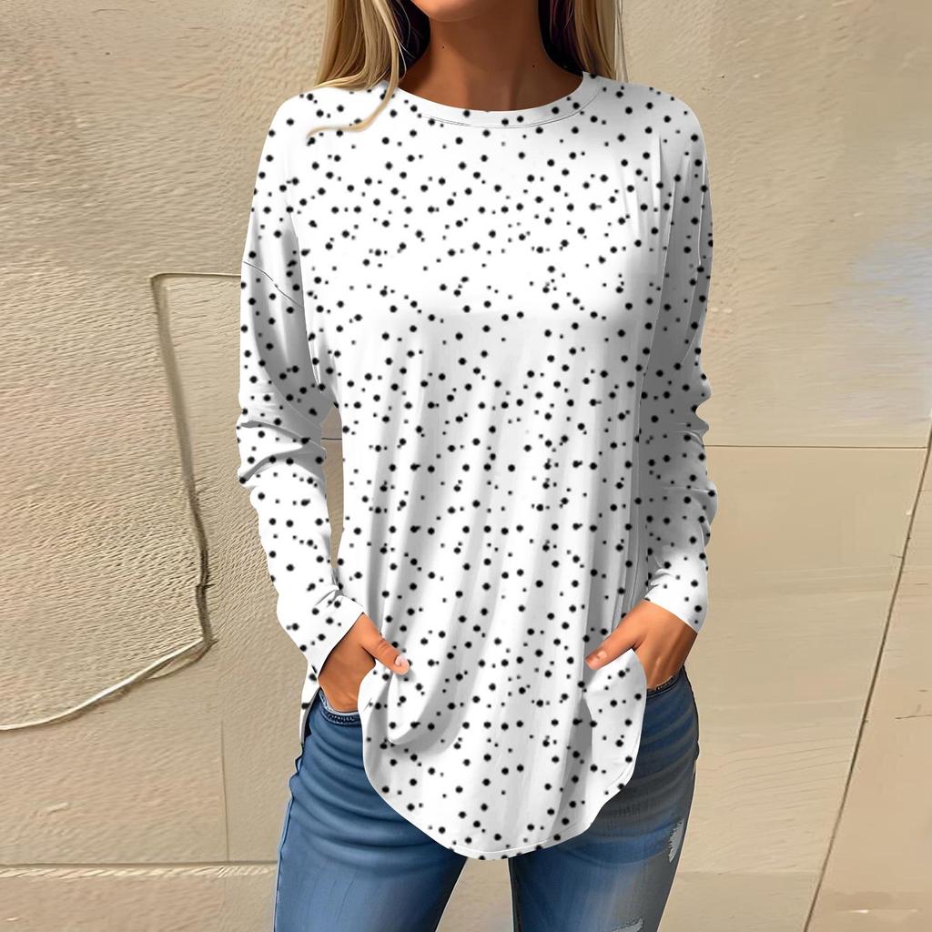 Футболки для женщин, осенние повседневные рубашки с длинными рукавами, толстовка, топ, пуловер