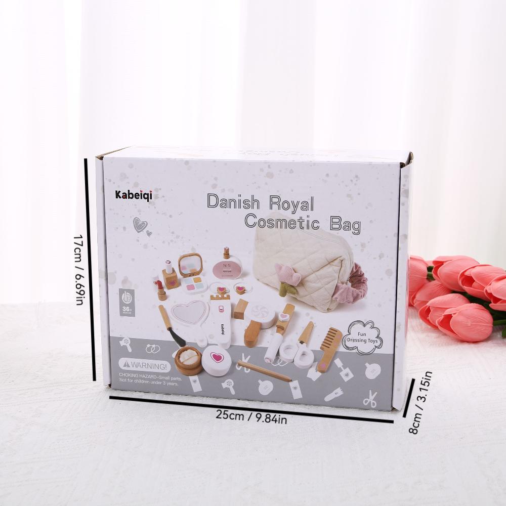 Children's Makeup Bag, Toy Play, Wooden Princess Simulation Makeup Tool, Little Girl Gift